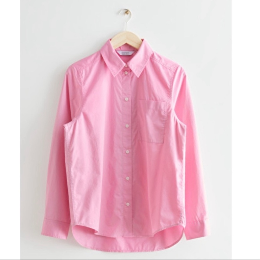 & OTHER STORIES Classic Cotton Shirt — Size 2, Pink